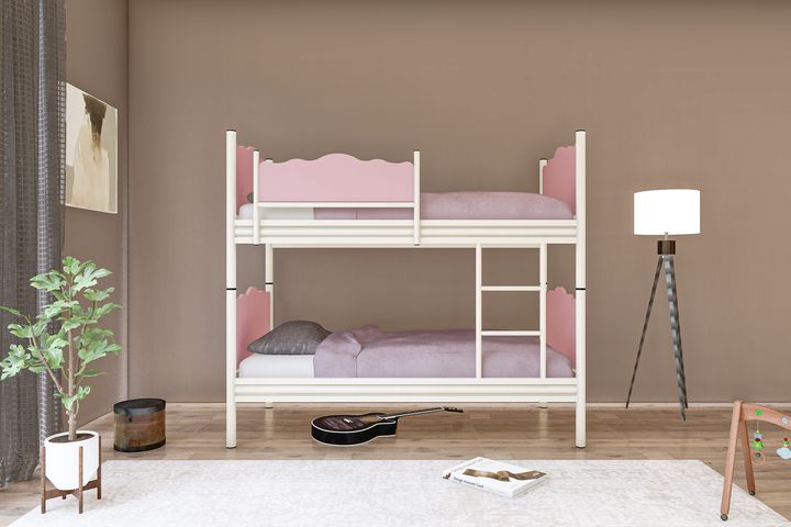 Blatt Stapelbed, 90x190 cm, Roze