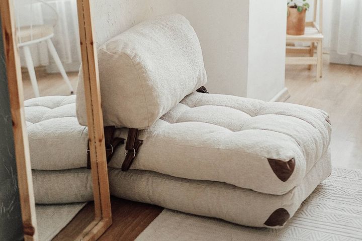 Junia Fold Opvouwbaar Vloerkussen, Creme