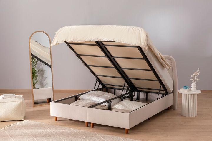 Luna Arche Boxspring Set, 90x190 cm, Creme
