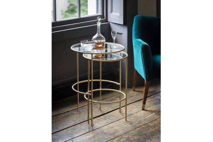 Nesting Metalen Bijzettafeltje, Goud
