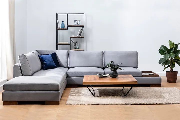 Tulip Hoekbank Links, Donkergrijs (Zonder pouf)