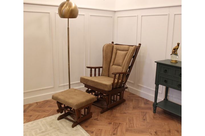 Baroque Schommelstoel, Bruin & Walnoot