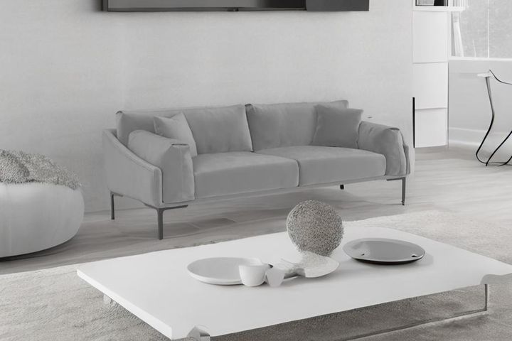 Leo Three Seater Sofa, Steel Grey