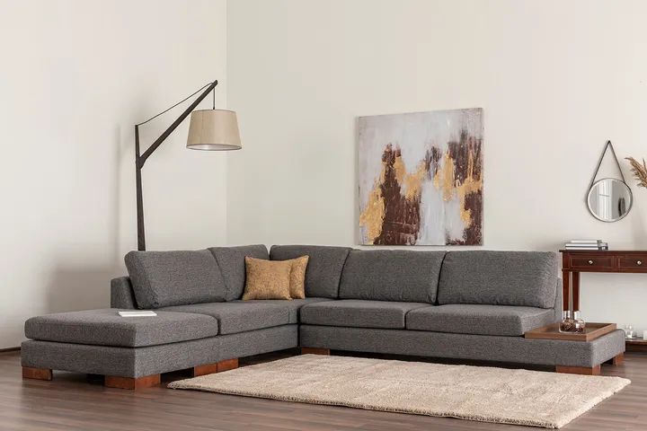 Tulip Hoekbank Links, Antraciet (Zonder pouf)
