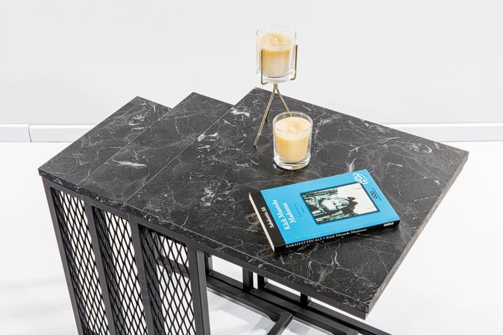 Valencia Bijzettafel Set, 3-Dlg, Marmer Patroon