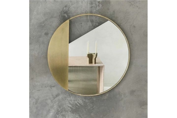 Freia Ronde Spiegel, Mat Goud, 01