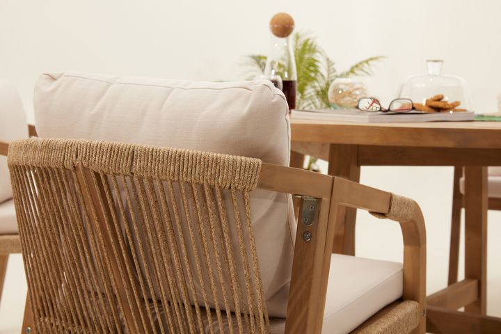 Monte Carlo Round Tuinset, 6 Zits, Creme