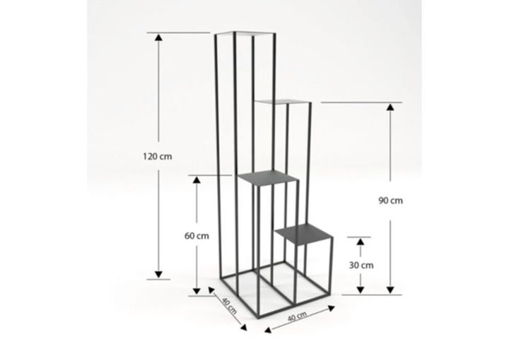 Maranta Metal Plant Stand, Black