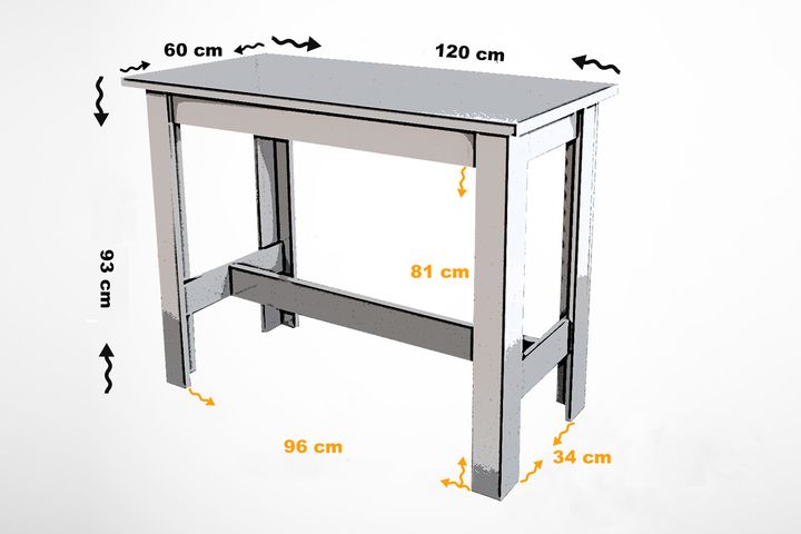Barra Bartafel, 120x60 cm, Wit Hoogglans
