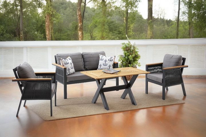 Capella Dubbele Tuinloungeset, Antraciet