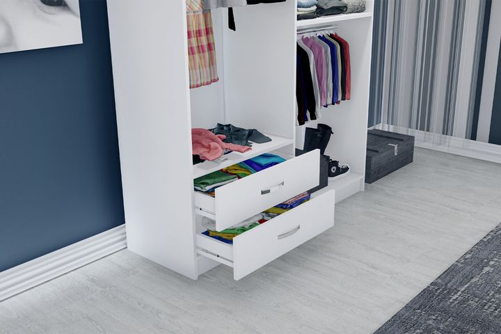 Novado Kledingkast met 4 Deuren en 2 Lades