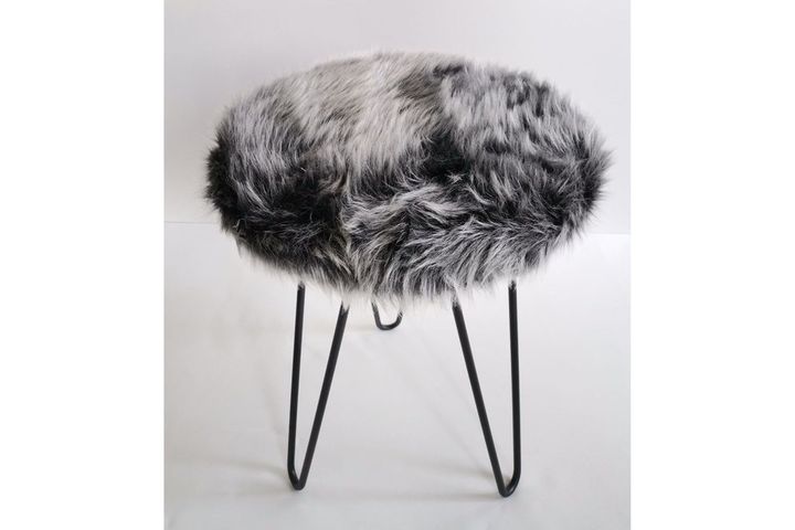 Impala Pluche Poef, Antraciet