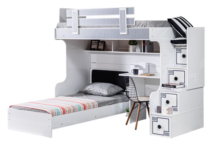 Line Stapelbed met Bureau, 90x190 cm