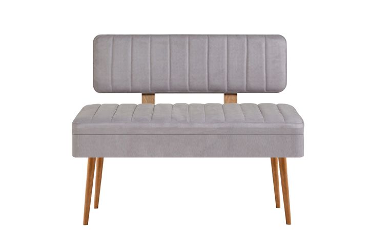 Vina Opbergbank Gestoffeerd, Pijnboom & Lichtgrijs