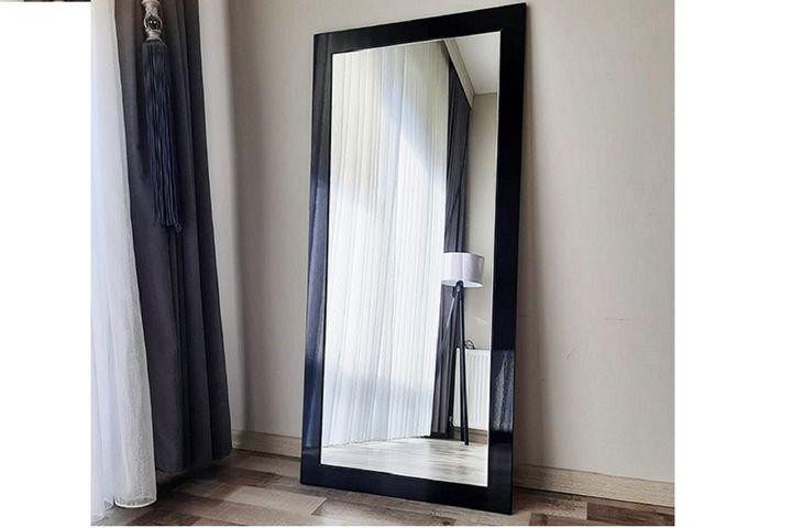 Wood Rechthoekige Staande Spiegel, 170x60 cm, Zwart