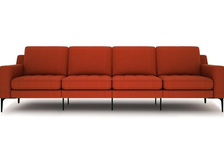Normod 4-Sitzer Sofa mit Schwarzen Metallbeinen, Rot