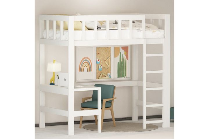 My World Children's Bunk Bed With Desk, White