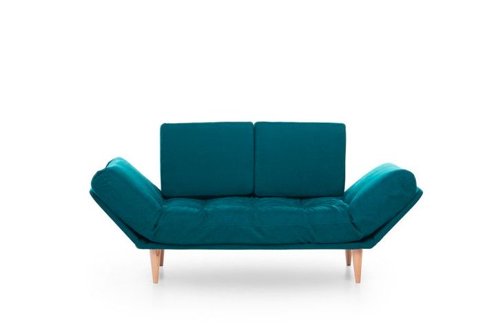 Futon Nina 2-Zitsbank, Groenblauw