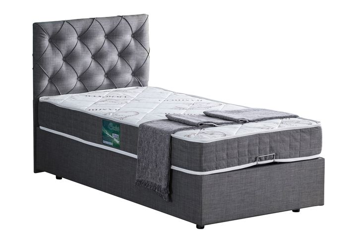 Peggy Plus Boxspringbedset, 100x200 cm, Grijs