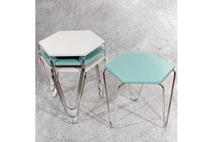 Midi Pyramide Zettafelset, Turkoois & Wit