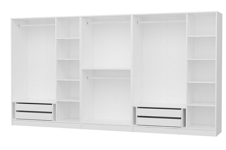 Medway Kledingkast met 8 Deuren en 4 Lades, Wit