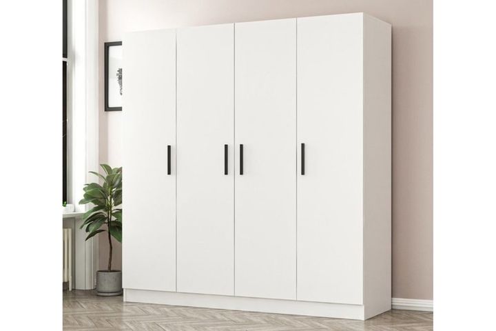 Medway Kledingkast met 4 Deuren, Wit