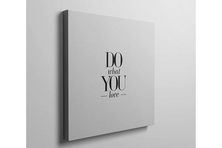 Doe What You Love Minimaal Schilderij Op Canvas, 50x50 cm