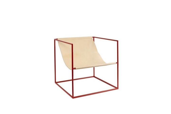 Sohomanje Echtleren Kubusfauteuil, Rood