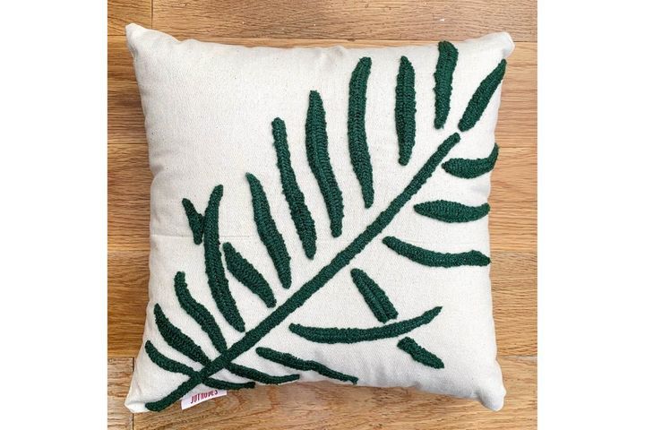 Natura Cushion Cover, 43 x 43 cm, White & Mustard