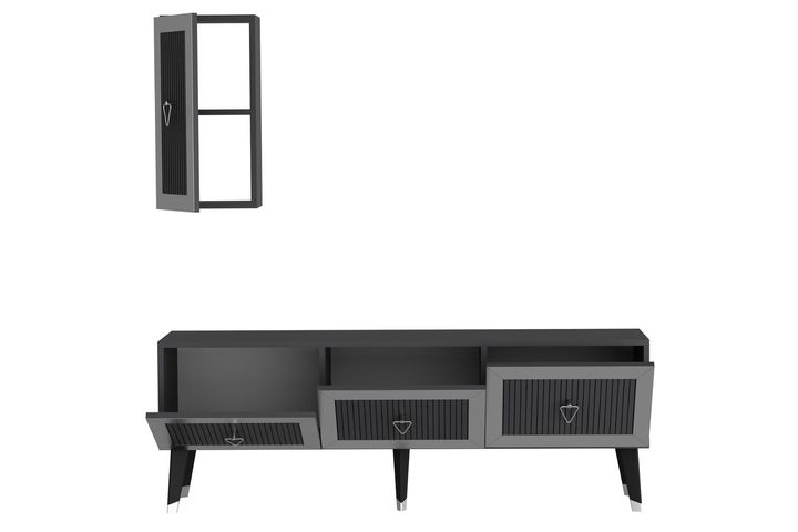 Bare Tv-Meubel, Antraciet Zilver