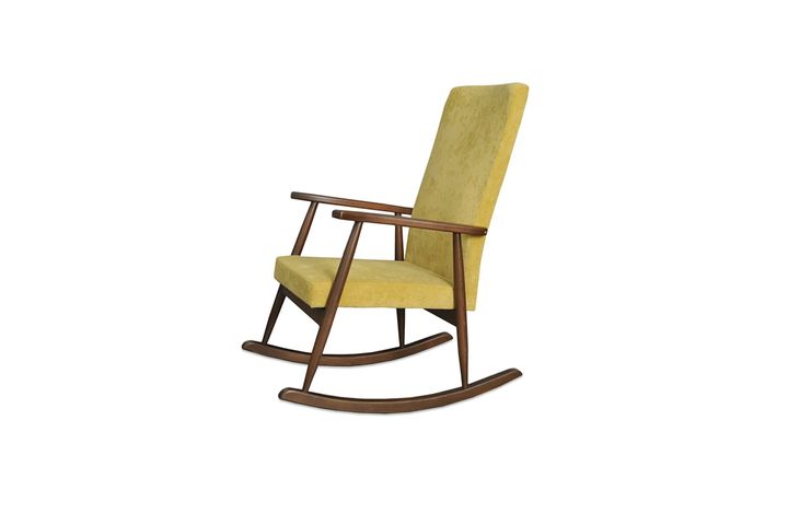 Asedia Trend Schommelstoel, Geel & Walnoot