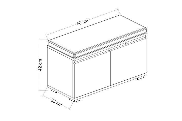 Medway Drago Schoenenkast & Kruk, Zwart