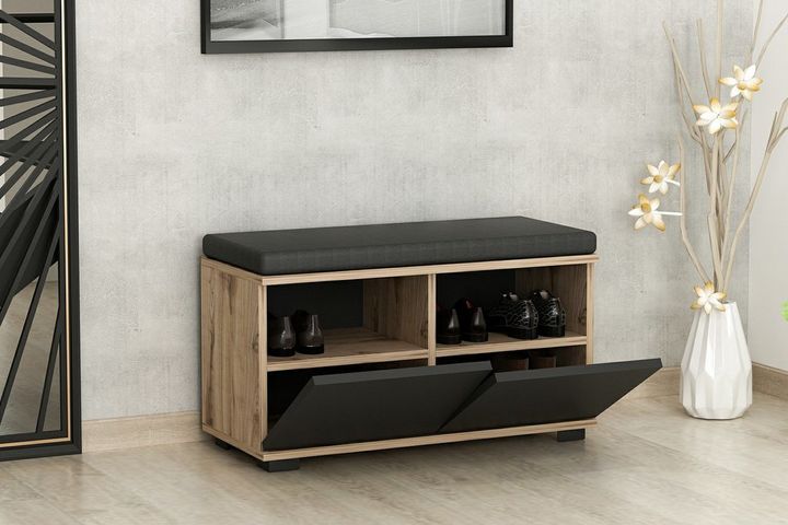 Medway Drago Schoenenkast & Kruk, Zwart