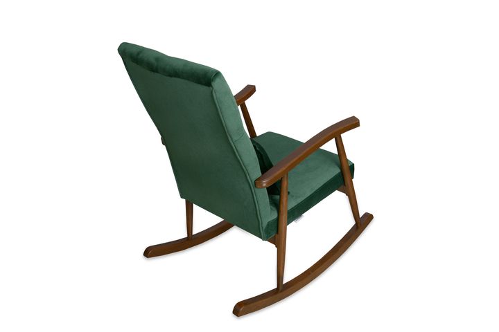 Asedia Trend Schommelstoel Gestoffeerd, Groen & Walnoot