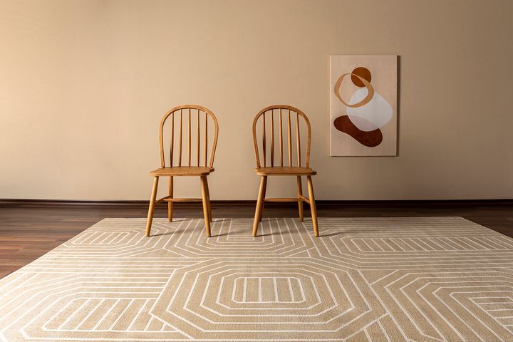 Natsu Machinetapijt, 80x150 cm, Beige