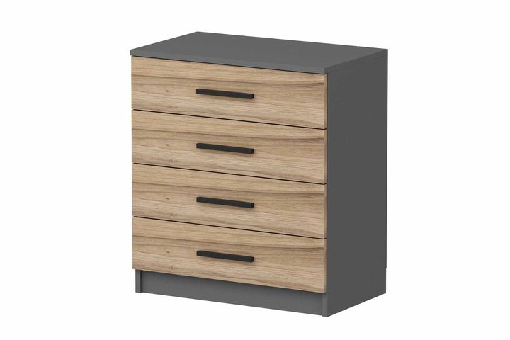 Tideway Ladekast met 4 Lades, Antraciet en Walnoot