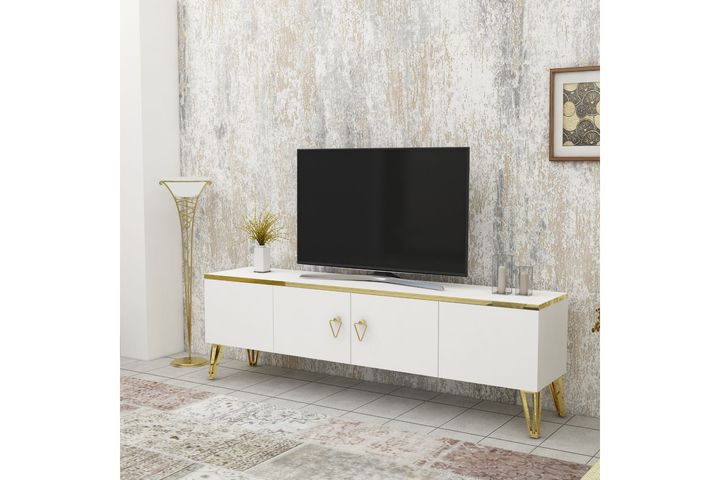 Arnetti Caprice TV-Möbel, Weiß & Gold