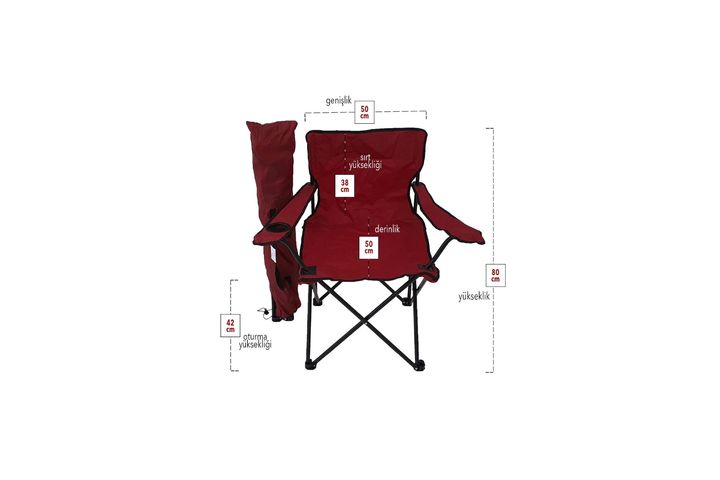 Mercia Folding Camping Chair, Red