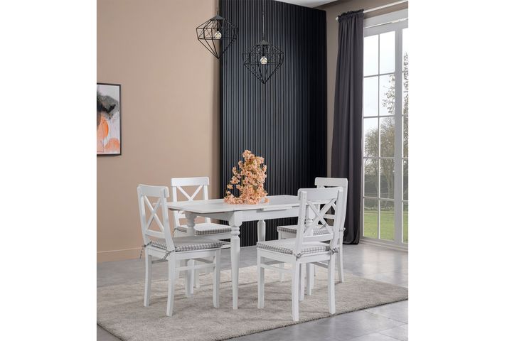 White Eettafelset, 70x80 cm, Grijs