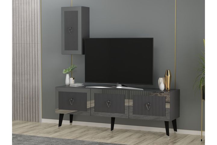 Bare Tv-Meubel, Antraciet Zilver