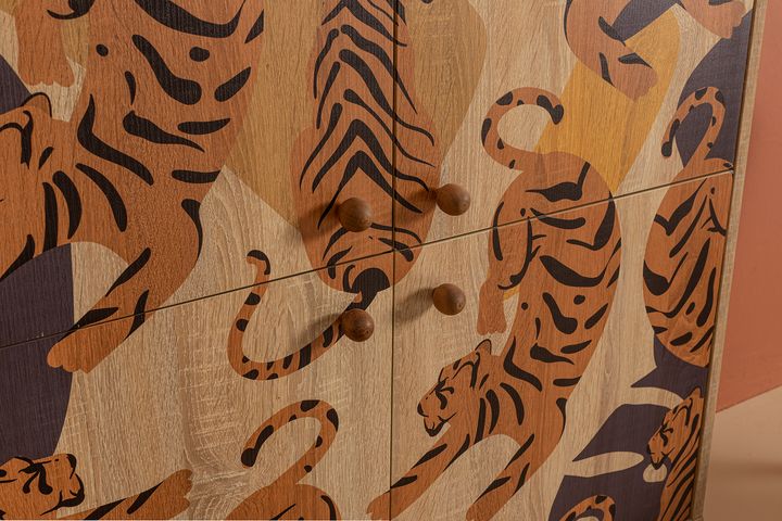 Tiger Hallway Storage Cabinet, Multicolour
