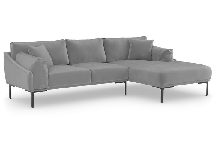 Leo Corner Sofa Right Chaise, Steel Grey
