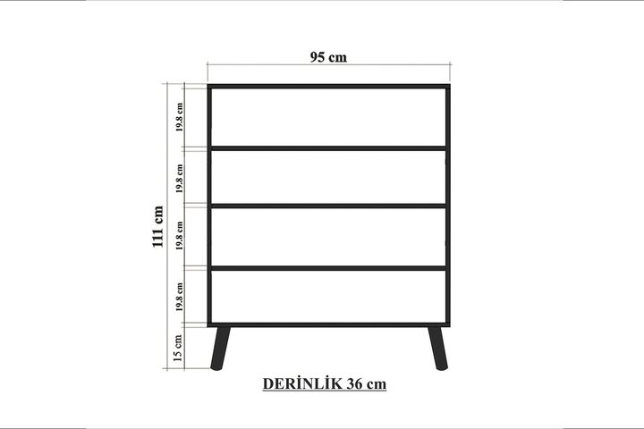 Iris Multifunctioneel Kast met Houten Poten