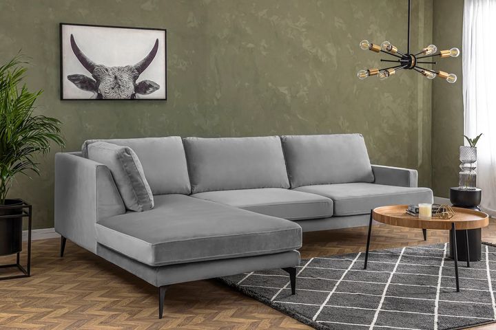Matilda Corner Sofa Left Chaise, Steel Grey