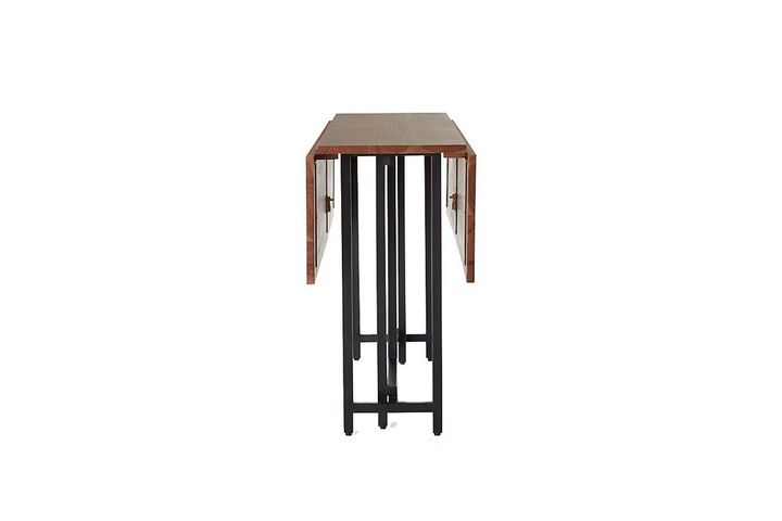 Marit 4-6 Extendable Dining Table, Dark Wood & Black