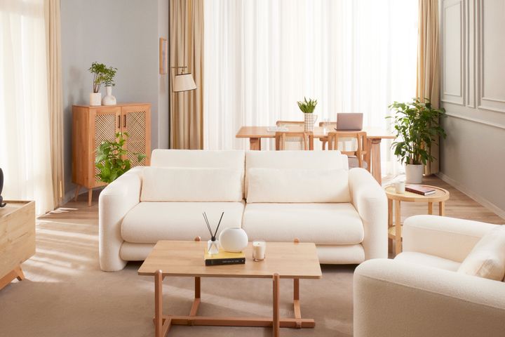 Lilly Boeket 3-Zitsbank, Crème