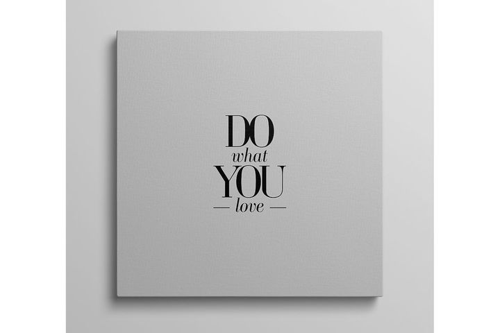 Doe What You Love Minimaal Schilderij Op Canvas, 50x50 cm
