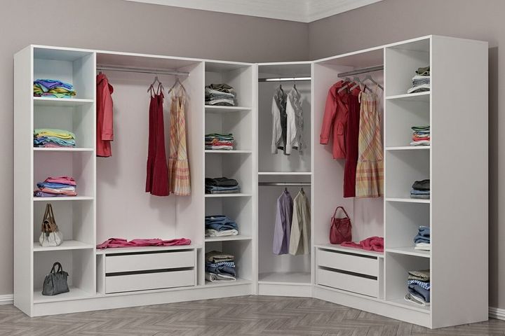 Medway Hoekkast met 8 Deuren en 4 Lades, Wit