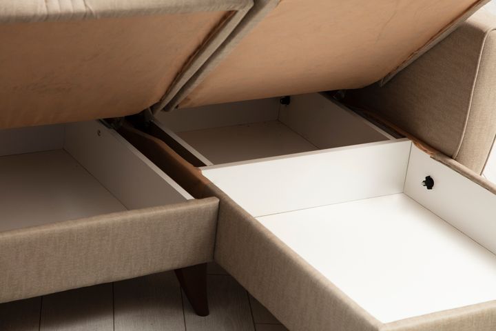 Zaden Hoekbank met Slaapfunctie, Beige