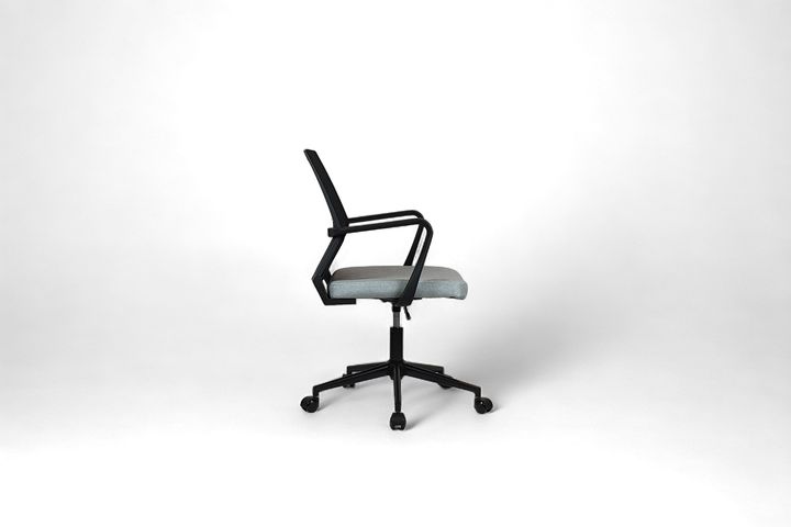 Mesh Bureaustoel, Metalen Poten, Grijs